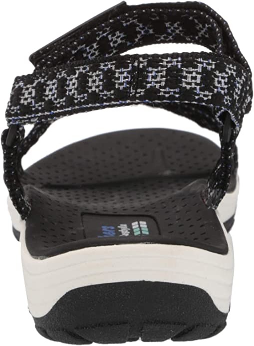 Skechers Modern Comfort Reggae Cup-My Bestie Women's Sports Sandal, Black//White, 7.5